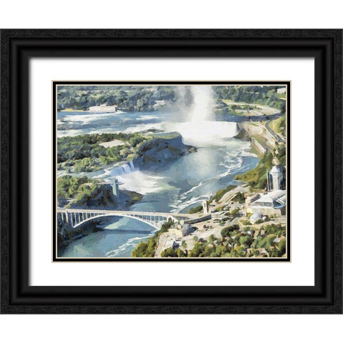 Niagara Falls XI Black Ornate Wood Framed Art Print with Double Matting by Medeiros, Celito