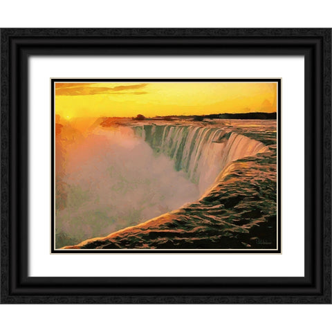 Niagara Falls XIII Black Ornate Wood Framed Art Print with Double Matting by Medeiros, Celito