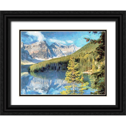 Lake Louise Black Ornate Wood Framed Art Print with Double Matting by Medeiros, Celito