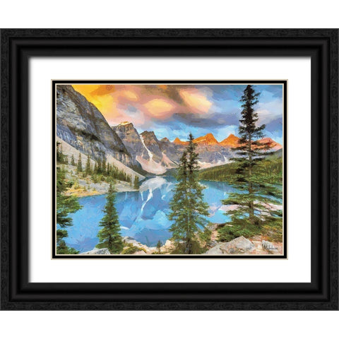 Moraine Lake  Black Ornate Wood Framed Art Print with Double Matting by Medeiros, Celito