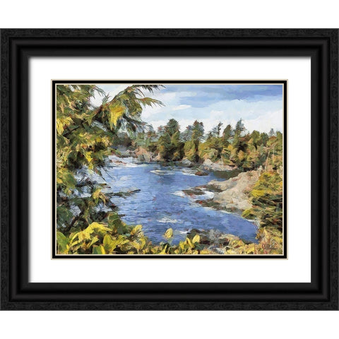 Windy River Black Ornate Wood Framed Art Print with Double Matting by Medeiros, Celito