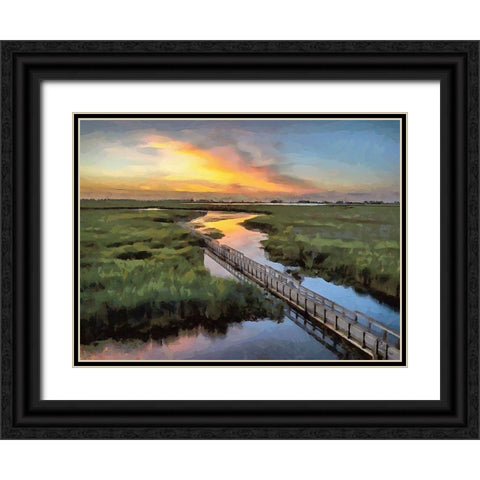 Romantic Sunset Black Ornate Wood Framed Art Print with Double Matting by Medeiros, Celito
