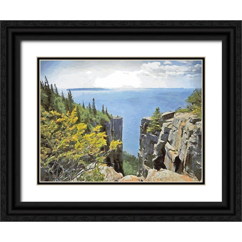 Big Lakes I Black Ornate Wood Framed Art Print with Double Matting by Medeiros, Celito