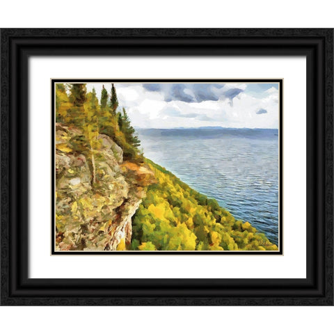 Big Lakes II Black Ornate Wood Framed Art Print with Double Matting by Medeiros, Celito