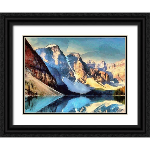 Moraine Lake II Black Ornate Wood Framed Art Print with Double Matting by Medeiros, Celito