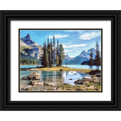 Spirit Island I Black Ornate Wood Framed Art Print with Double Matting by Medeiros, Celito