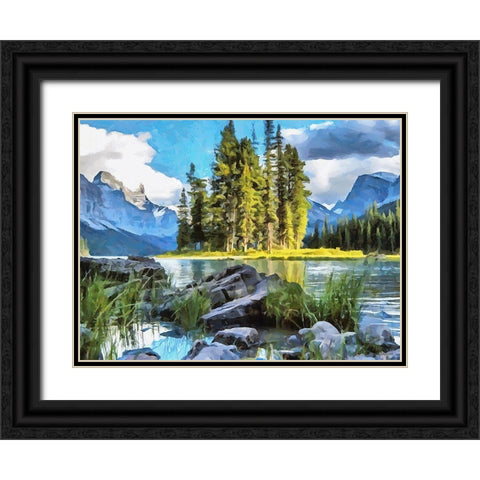 Spirit Island II Black Ornate Wood Framed Art Print with Double Matting by Medeiros, Celito