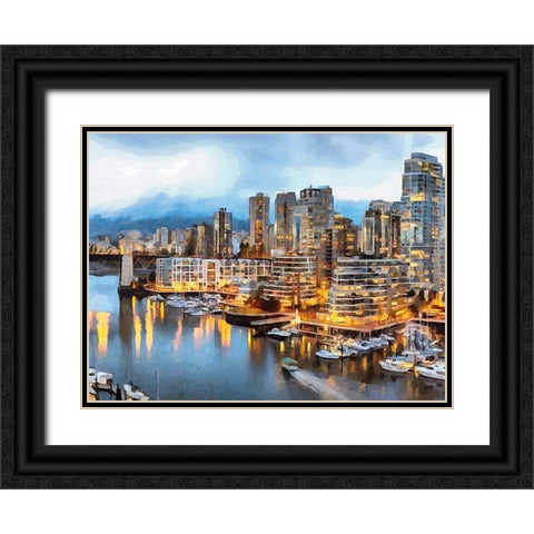 Memories of Vancouver I Black Ornate Wood Framed Art Print with Double Matting by Medeiros, Celito