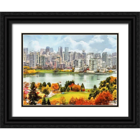 Memories of Vancouver IV Black Ornate Wood Framed Art Print with Double Matting by Medeiros, Celito
