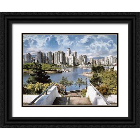 Memories of Vancouver VII Black Ornate Wood Framed Art Print with Double Matting by Medeiros, Celito