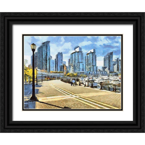 Memories of Vancouver IX Black Ornate Wood Framed Art Print with Double Matting by Medeiros, Celito