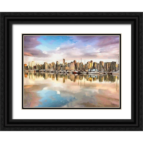 Memories of Vancouver X Black Ornate Wood Framed Art Print with Double Matting by Medeiros, Celito