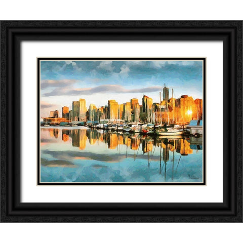 Memories of Vancouver XI Black Ornate Wood Framed Art Print with Double Matting by Medeiros, Celito
