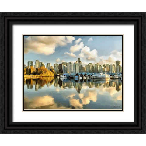 Memories of Vancouver XII Black Ornate Wood Framed Art Print with Double Matting by Medeiros, Celito