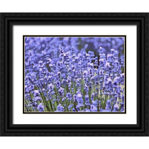Lavender Field IX Black Ornate Wood Framed Art Print with Double Matting by Medeiros, Celito