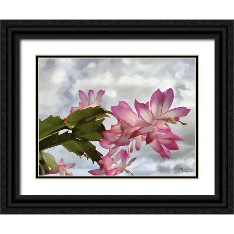 Cactus Flower II Black Ornate Wood Framed Art Print with Double Matting by Medeiros, Celito