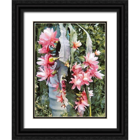 Cactus Flower V Black Ornate Wood Framed Art Print with Double Matting by Medeiros, Celito