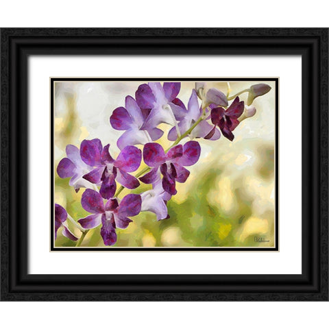 Orchids XII Black Ornate Wood Framed Art Print with Double Matting by Medeiros, Celito