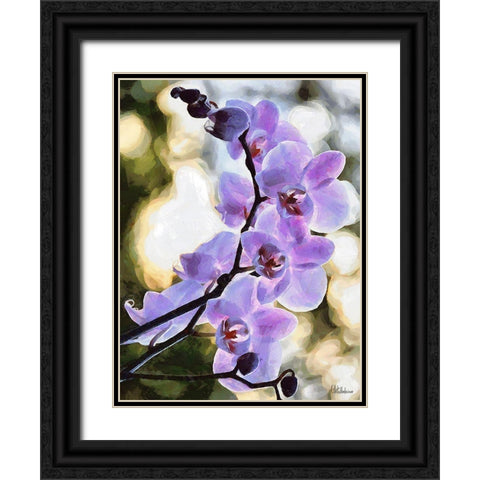 Orchids XIX Black Ornate Wood Framed Art Print with Double Matting by Medeiros, Celito