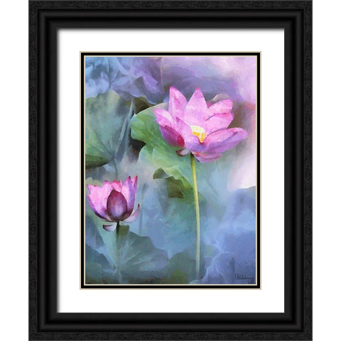 Orchids XXVIII Black Ornate Wood Framed Art Print with Double Matting by Medeiros, Celito