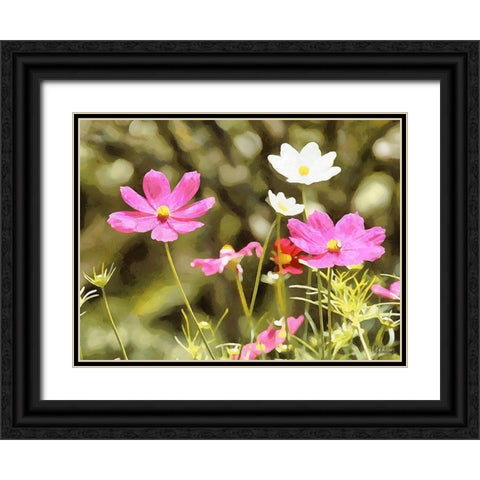 Field Flowers III Black Ornate Wood Framed Art Print with Double Matting by Medeiros, Celito