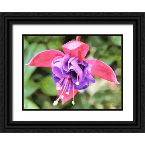 Orchids XXXII Black Ornate Wood Framed Art Print with Double Matting by Medeiros, Celito