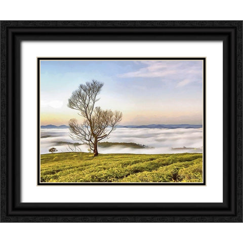 The Fog Collection I Black Ornate Wood Framed Art Print with Double Matting by Medeiros, Celito