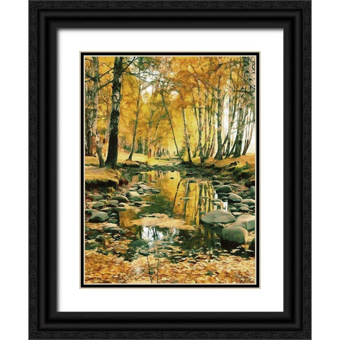 River in the Forest II Black Ornate Wood Framed Art Print with Double Matting by Medeiros, Celito