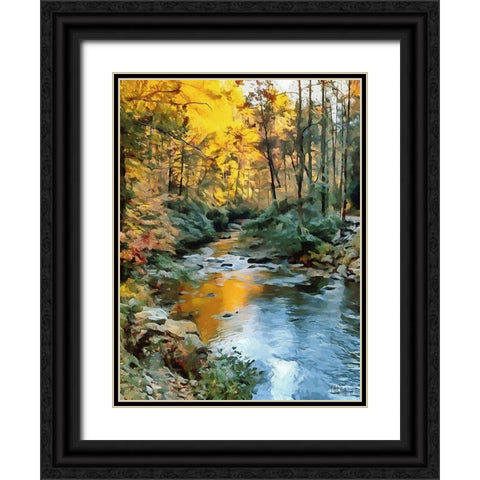 River in the Forest VI Black Ornate Wood Framed Art Print with Double Matting by Medeiros, Celito
