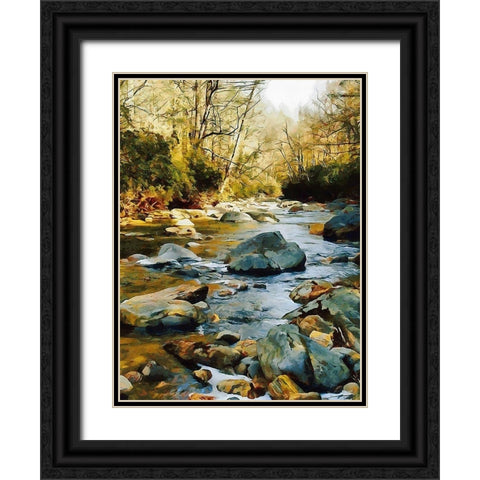 River in the Forest VII Black Ornate Wood Framed Art Print with Double Matting by Medeiros, Celito