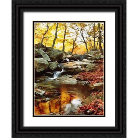 River in the Forest IX Black Ornate Wood Framed Art Print with Double Matting by Medeiros, Celito