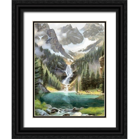 River in the Mountains V Black Ornate Wood Framed Art Print with Double Matting by Medeiros, Celito