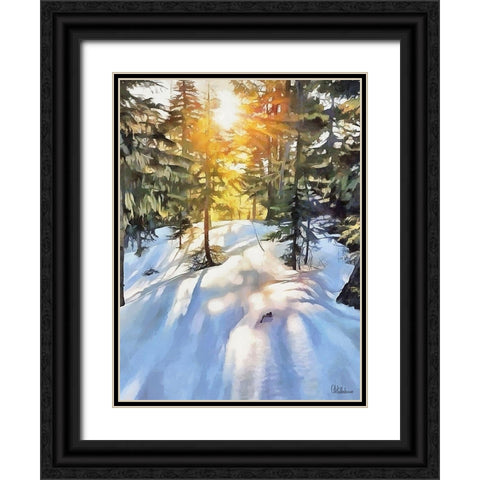 Sunny Day in Winter II Black Ornate Wood Framed Art Print with Double Matting by Medeiros, Celito