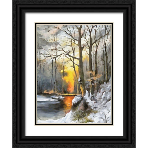 Sunny Day in Winter V Black Ornate Wood Framed Art Print with Double Matting by Medeiros, Celito