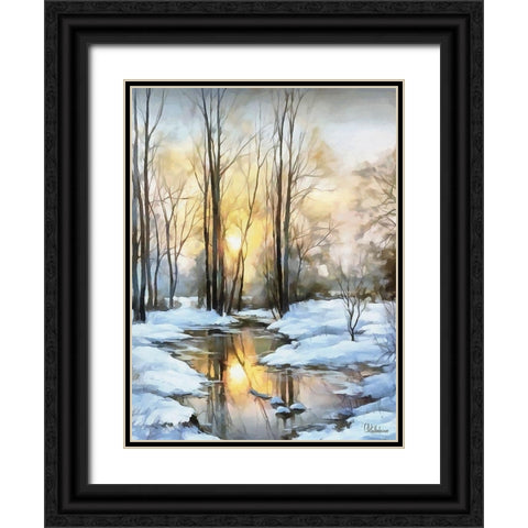Sunny Day in Winter VII Black Ornate Wood Framed Art Print with Double Matting by Medeiros, Celito