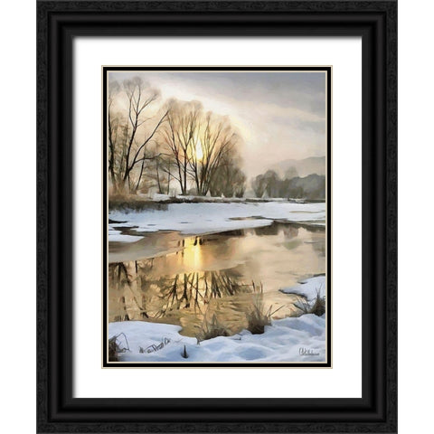 Sunny Day in Winter VIII Black Ornate Wood Framed Art Print with Double Matting by Medeiros, Celito