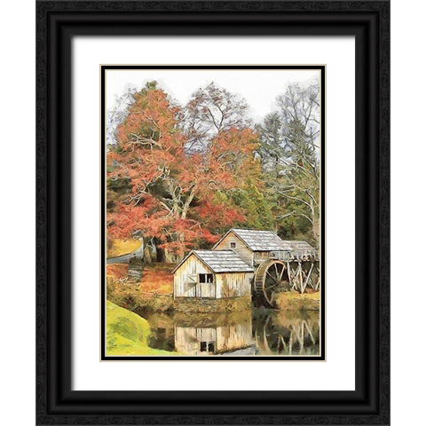 Mill Collection VI Black Ornate Wood Framed Art Print with Double Matting by Medeiros, Celito