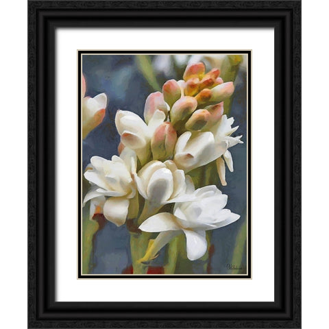 I like Flowers VII Black Ornate Wood Framed Art Print with Double Matting by Medeiros, Celito