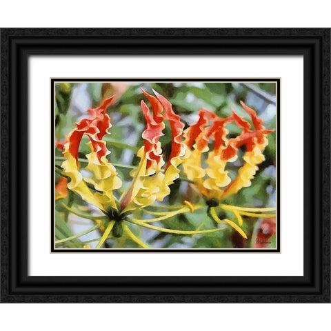 I like Flowers XXX Black Ornate Wood Framed Art Print with Double Matting by Medeiros, Celito