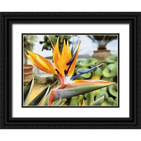 Yellow Orchid I Black Ornate Wood Framed Art Print with Double Matting by Medeiros, Celito