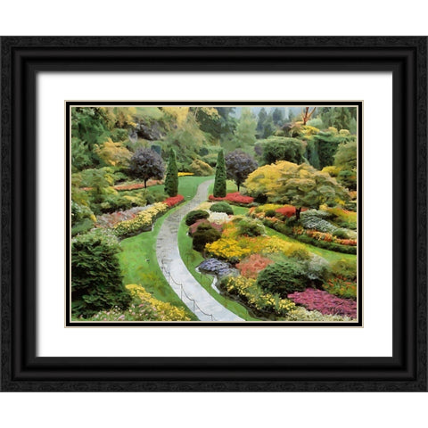 Beautiful Garden III Black Ornate Wood Framed Art Print with Double Matting by Medeiros, Celito