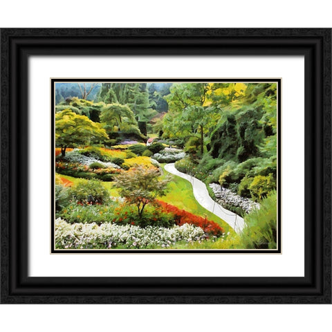 Beautiful Garden IV Black Ornate Wood Framed Art Print with Double Matting by Medeiros, Celito