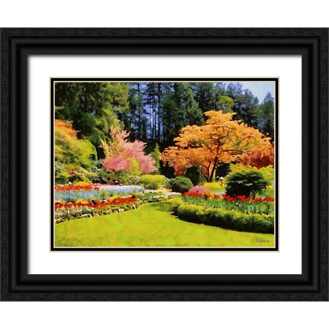 Beautiful Garden V Black Ornate Wood Framed Art Print with Double Matting by Medeiros, Celito