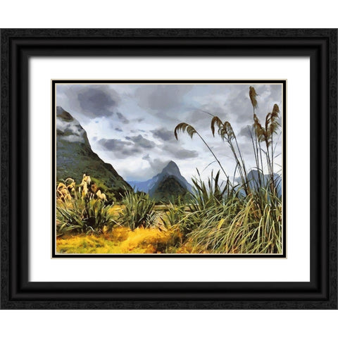 Triangle Rock Black Ornate Wood Framed Art Print with Double Matting by Medeiros, Celito