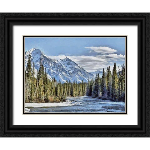 Rocky Mountains I Black Ornate Wood Framed Art Print with Double Matting by Medeiros, Celito