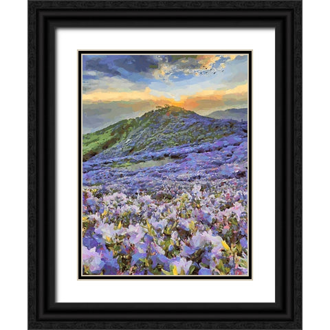 Flovers in the Mountains III Black Ornate Wood Framed Art Print with Double Matting by Medeiros, Celito