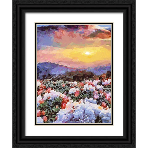 Flovers in the Mountains V Black Ornate Wood Framed Art Print with Double Matting by Medeiros, Celito