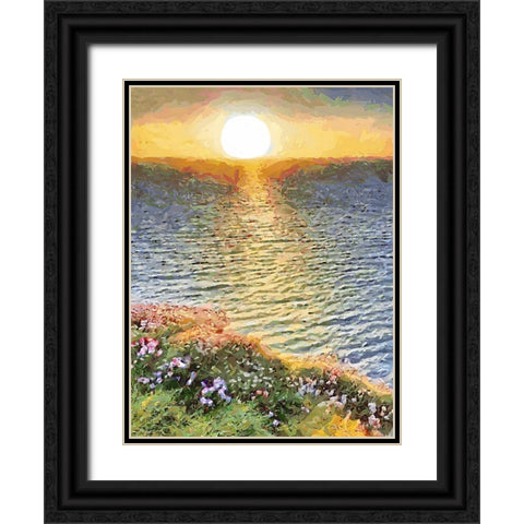 Romantic Sunset I Black Ornate Wood Framed Art Print with Double Matting by Medeiros, Celito