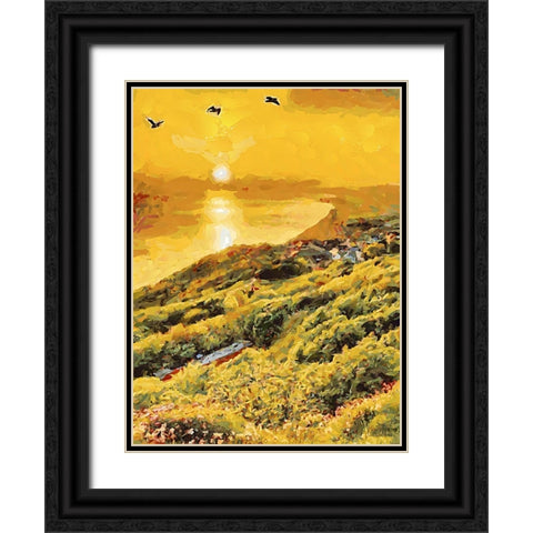 Romantic Sunset II Black Ornate Wood Framed Art Print with Double Matting by Medeiros, Celito