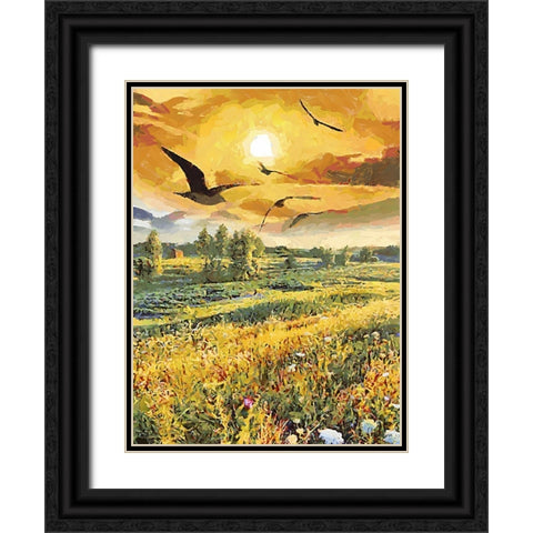 Romantic Sunset III Black Ornate Wood Framed Art Print with Double Matting by Medeiros, Celito